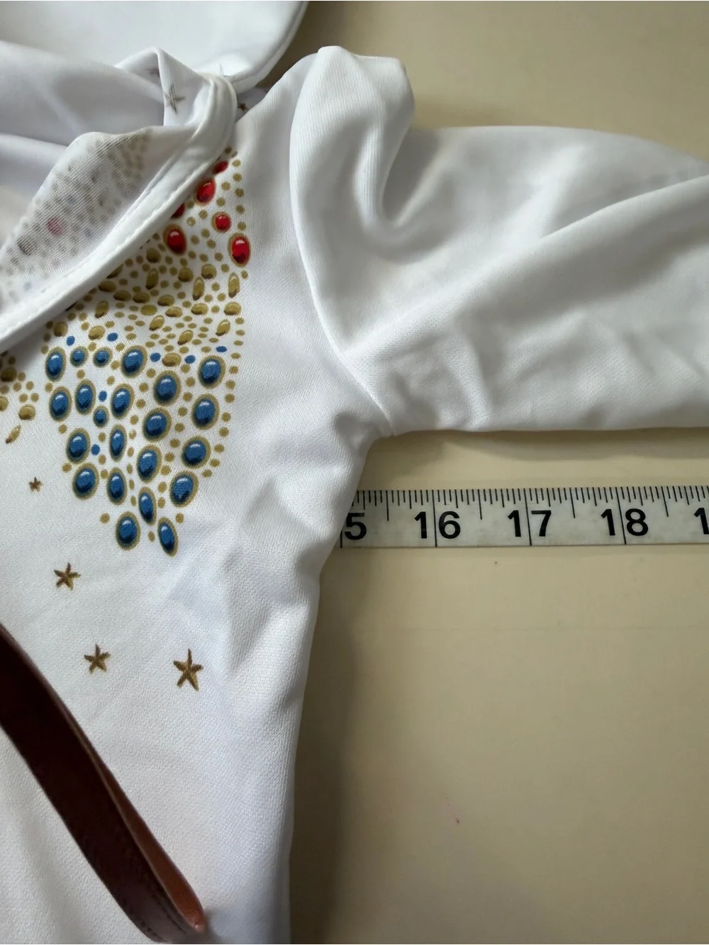 Kids White Rock Star Costume Jumpsuit with Red Scarf